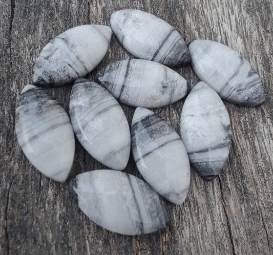 AAA+ Quality Natural Zebra Jasper Marquise Shape Cabochon Flat Back Calibrated Loose Gemstones, All Sizes Available (Copy)