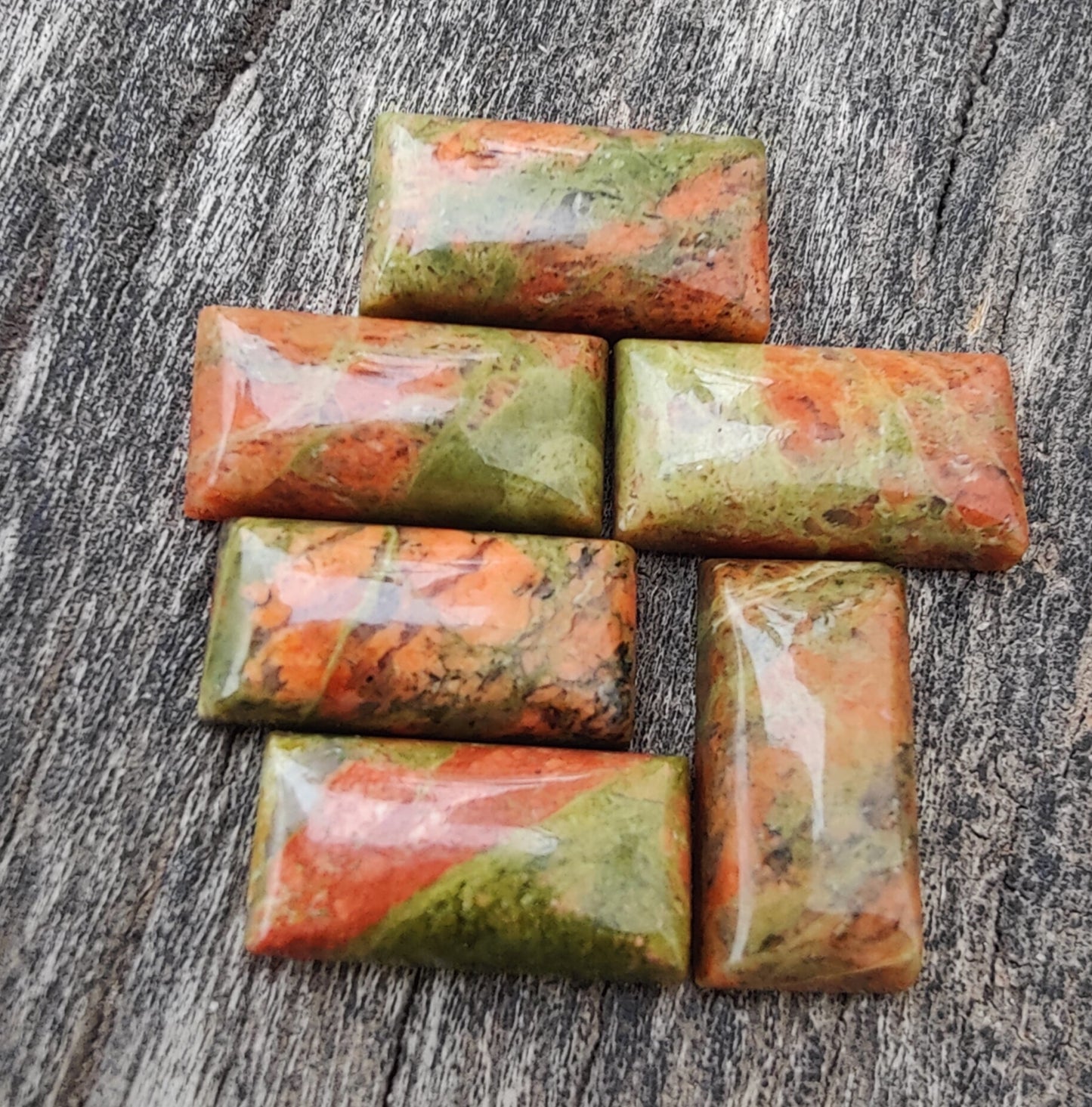 AAA+ Quality Natural Unakite Big Rectangle Shape Cabochon Flat Back Calibrated Shape Wholesale Gemstones, All Sizes Available