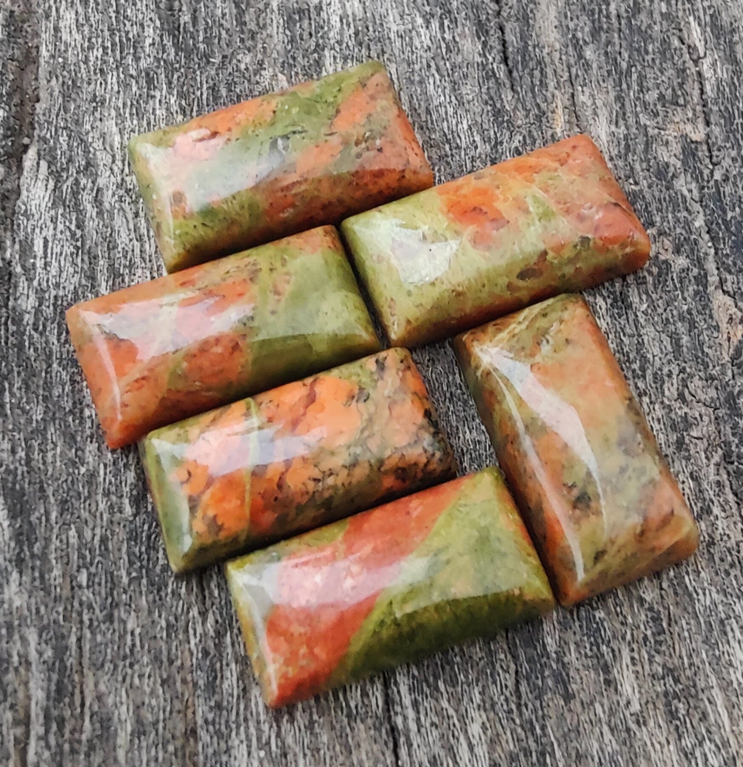 AAA+ Quality Natural Unakite Big Rectangle Shape Cabochon Flat Back Calibrated Shape Wholesale Gemstones, All Sizes Available