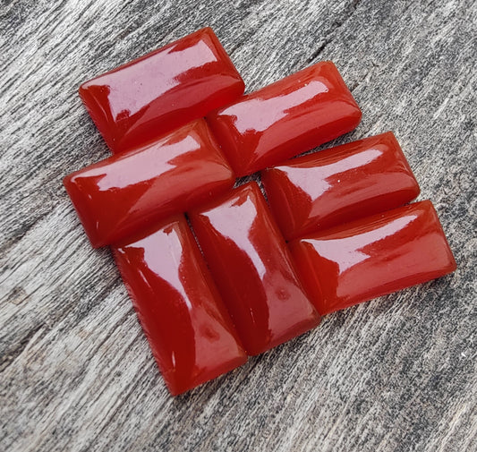 AAA+ Quality Natural Red Onyx Rectangle Shape Cabochon Flat Back Calibrated Beda Shape Wholesale Gemstones, All Sizes Available