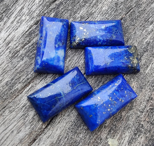 AAA+ Quality Natural Lapis Lazuli Big Rectangle Shape Cabochon Flat Back Calibrated Wholesale Gemstones, All Sizes Available
