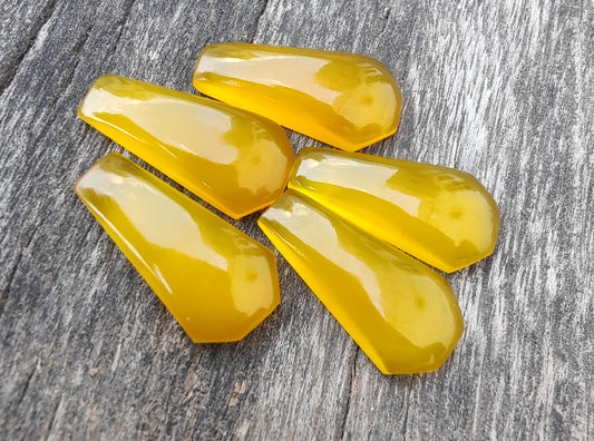 AAA+ Quality Natural Mango Chalcedony Coffin Shape Cabochon Calibrated Wholesale Gemstones, All Sizes Available