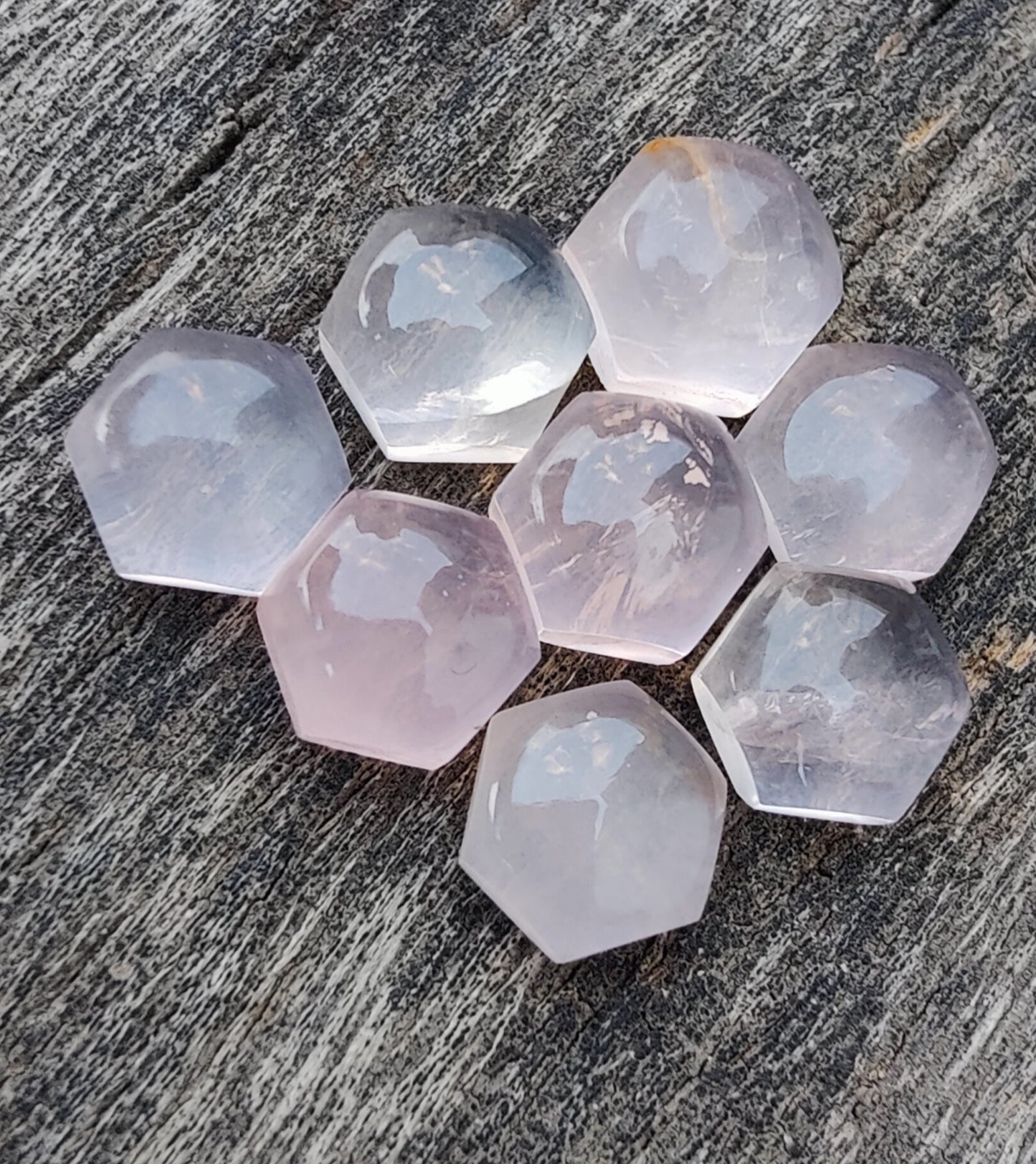 AAA+ Quality Natural Rose Quartz Hexagon Shape Cabochon Flat Back Calibrated Wholesale Gemstones, All Sizes Available