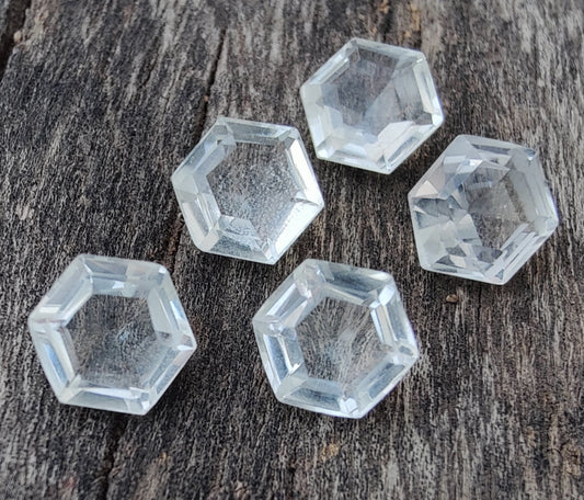AAA+ Quality Natural Crystal Quartz Hexagon Shape Faceted Cut Calibrated Wholesale Gemstones, All Sizes Available