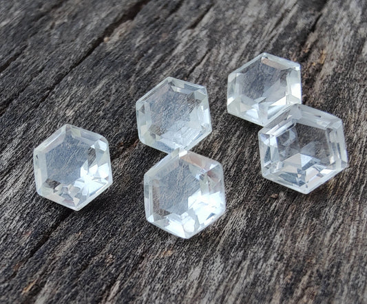AAA+ Quality Natural Crystal Quartz Hexagon Shape Faceted Cut Calibrated Wholesale Gemstones, All Sizes Available