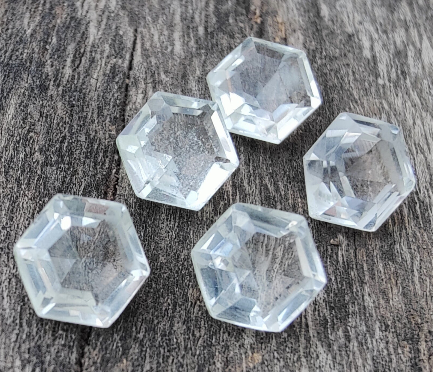 AAA+ Quality Natural Crystal Quartz Hexagon Shape Faceted Cut Calibrated Wholesale Gemstones, All Sizes Available