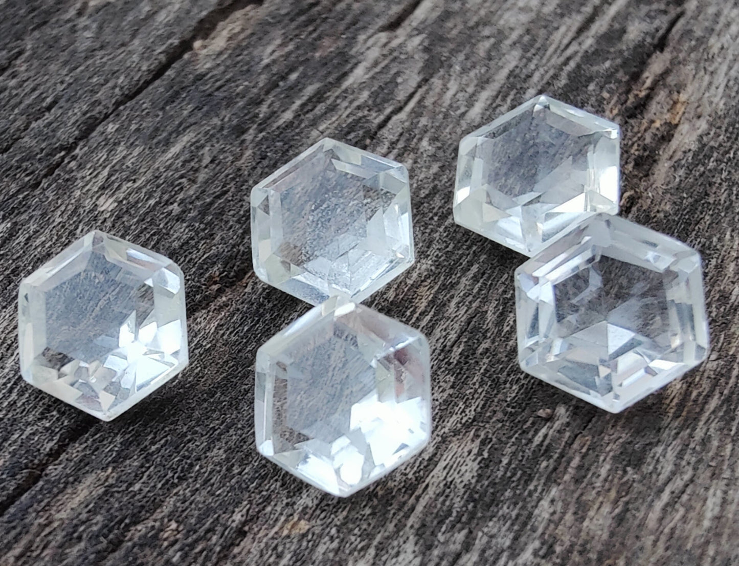 AAA+ Quality Natural Crystal Quartz Hexagon Shape Faceted Cut Calibrated Wholesale Gemstones, All Sizes Available