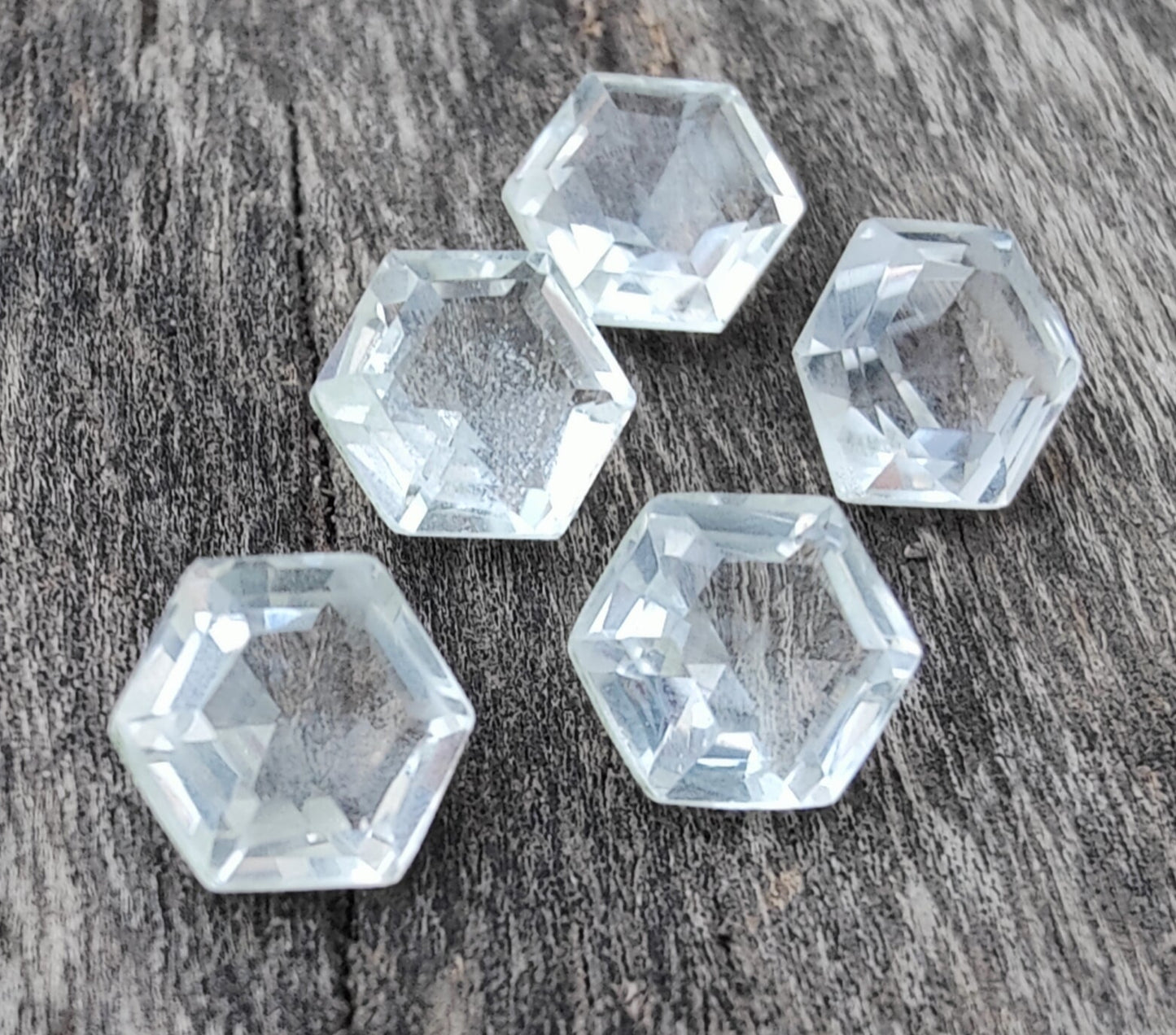 AAA+ Quality Natural Crystal Quartz Hexagon Shape Faceted Cut Calibrated Wholesale Gemstones, All Sizes Available