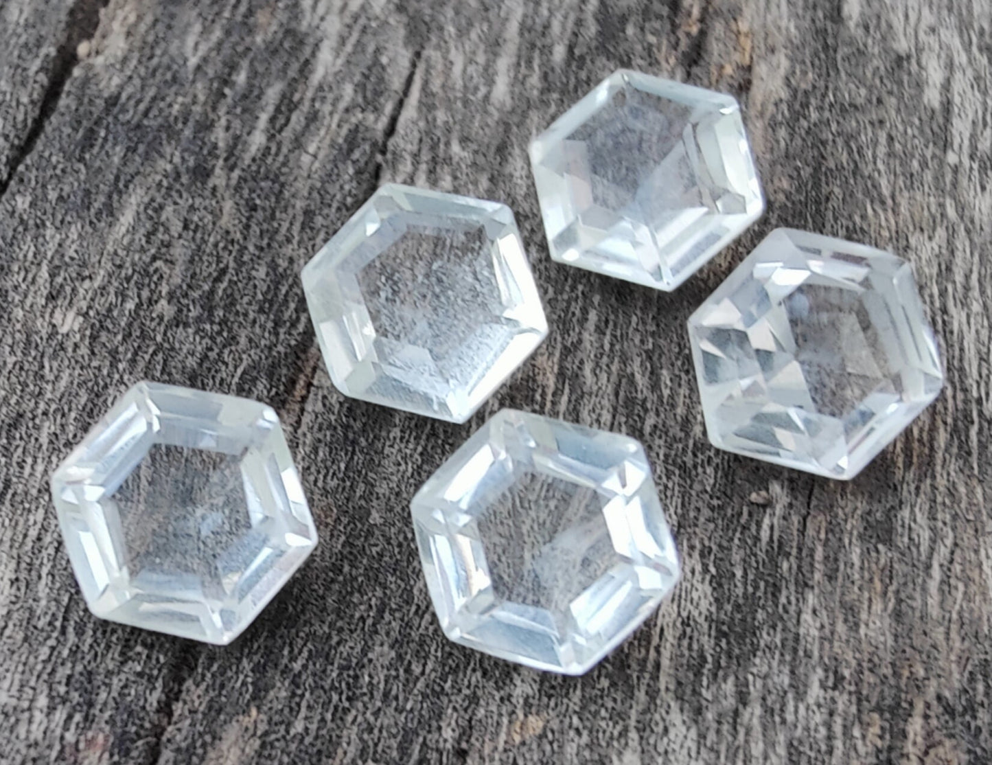 AAA+ Quality Natural Crystal Quartz Hexagon Shape Faceted Cut Calibrated Wholesale Gemstones, All Sizes Available