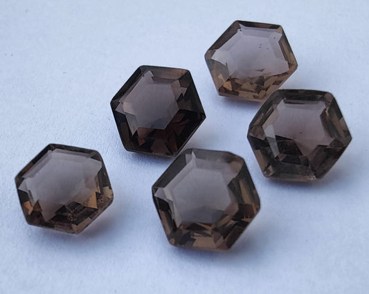 AAA+ Quality Natural Smoky Quartz Hexagon Shape Faceted Cut Calibrated Wholesale Gemstones, All Sizes Available