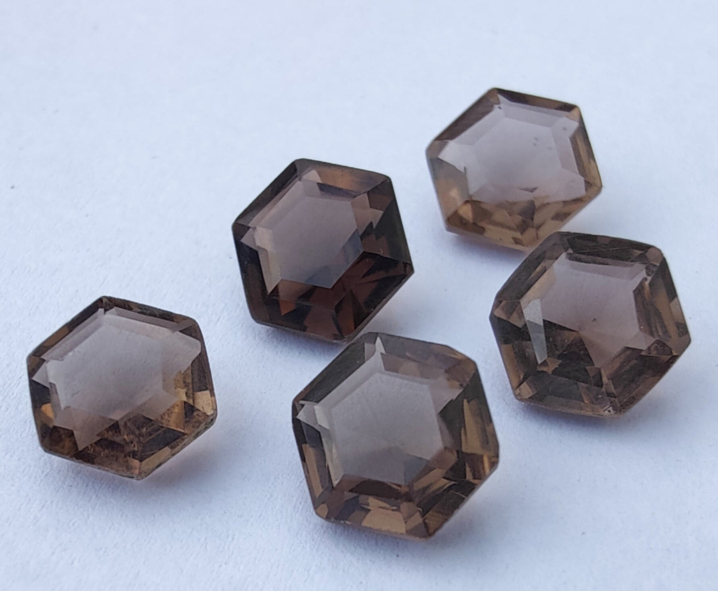 AAA+ Quality Natural Smoky Quartz Hexagon Shape Faceted Cut Calibrated Wholesale Gemstones, All Sizes Available