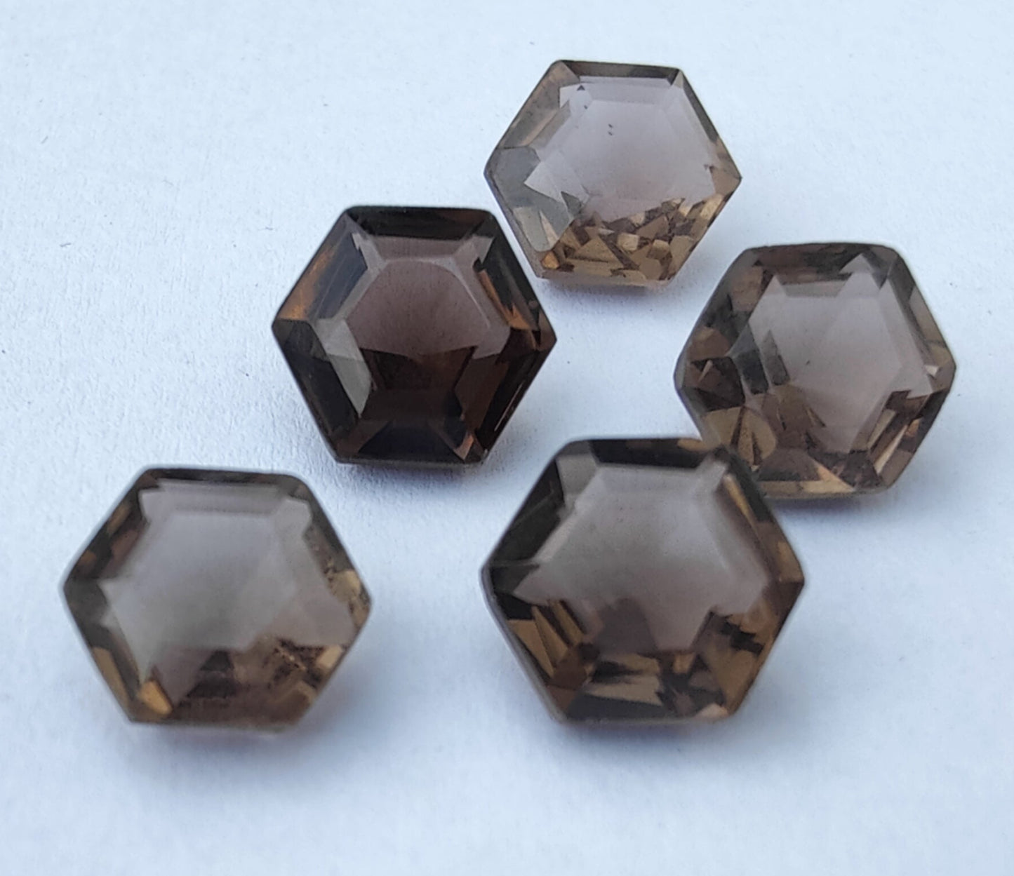AAA+ Quality Natural Smoky Quartz Hexagon Shape Faceted Cut Calibrated Wholesale Gemstones, All Sizes Available