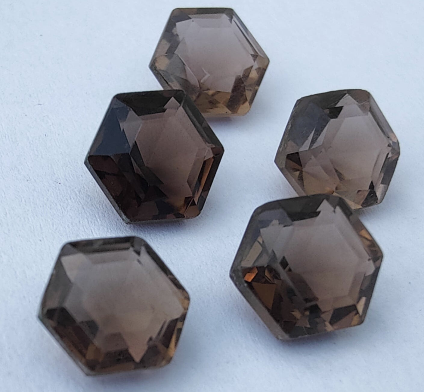AAA+ Quality Natural Smoky Quartz Hexagon Shape Faceted Cut Calibrated Wholesale Gemstones, All Sizes Available