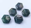 AAA+ Quality Natural Moss Agate Hexagon Shape Faceted Cut Calibrated Wholesale Gemstones, All Sizes Available