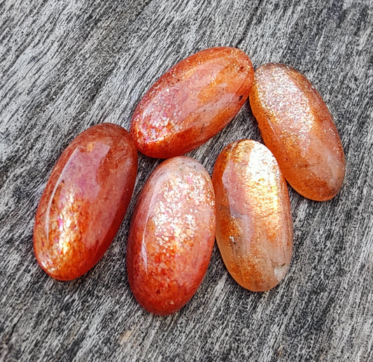 AAA+ Quality Natural Sunstone Big Oval Shape Cabochon Flat Back Calibrated Beda Shape Gemstones, All Sizes Available