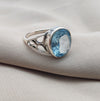 925 SOLID STERLING SILVER NATURAL BLUE QUARTZ GEMSTONES HANDMADE RING, ALL SIZES AVAILABLE