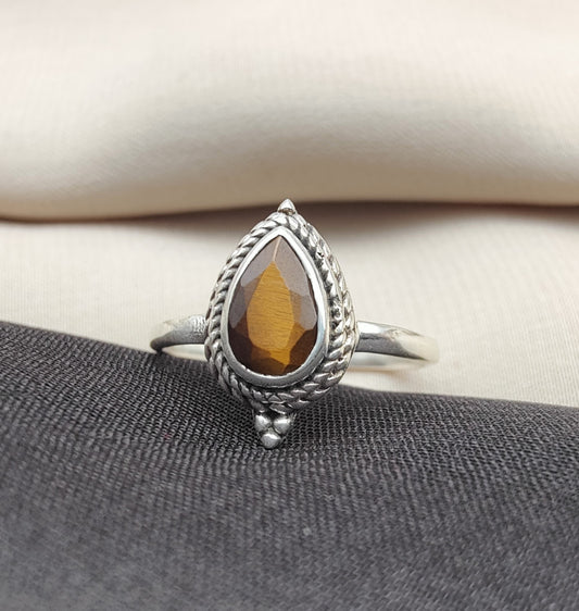 925 SOLID STERLING SILVER NATURAL TIGER EYE GEMSTONES HANDMADE RING, ALL SIZES AVAILABLE