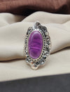 925 SOLID STERLING SILVER NATURAL AMETHYST GEMSTONES HANDMADE RING, ALL SIZES AVAILABLE