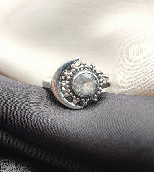 925 SOLID STERLING SILVER NATURAL CRYSTAL GEMSTONES HANDMADE RING, ALL SIZES AVAILABLE
