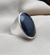 925 SOLID STERLING SILVER NATURAL BLACK ONYX GEMSTONES HANDMADE RING, ALL SIZES AVAILABLE