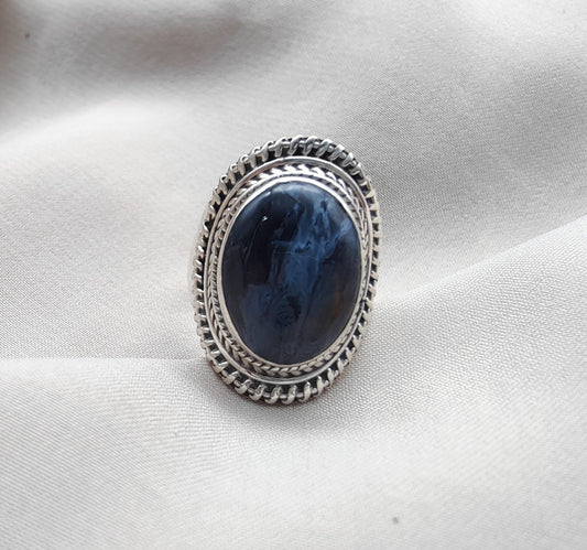 925 SOLID STERLING SILVER NATURAL PIETERSITE HANDMADE RING, ALL SIZES AVAILABLE