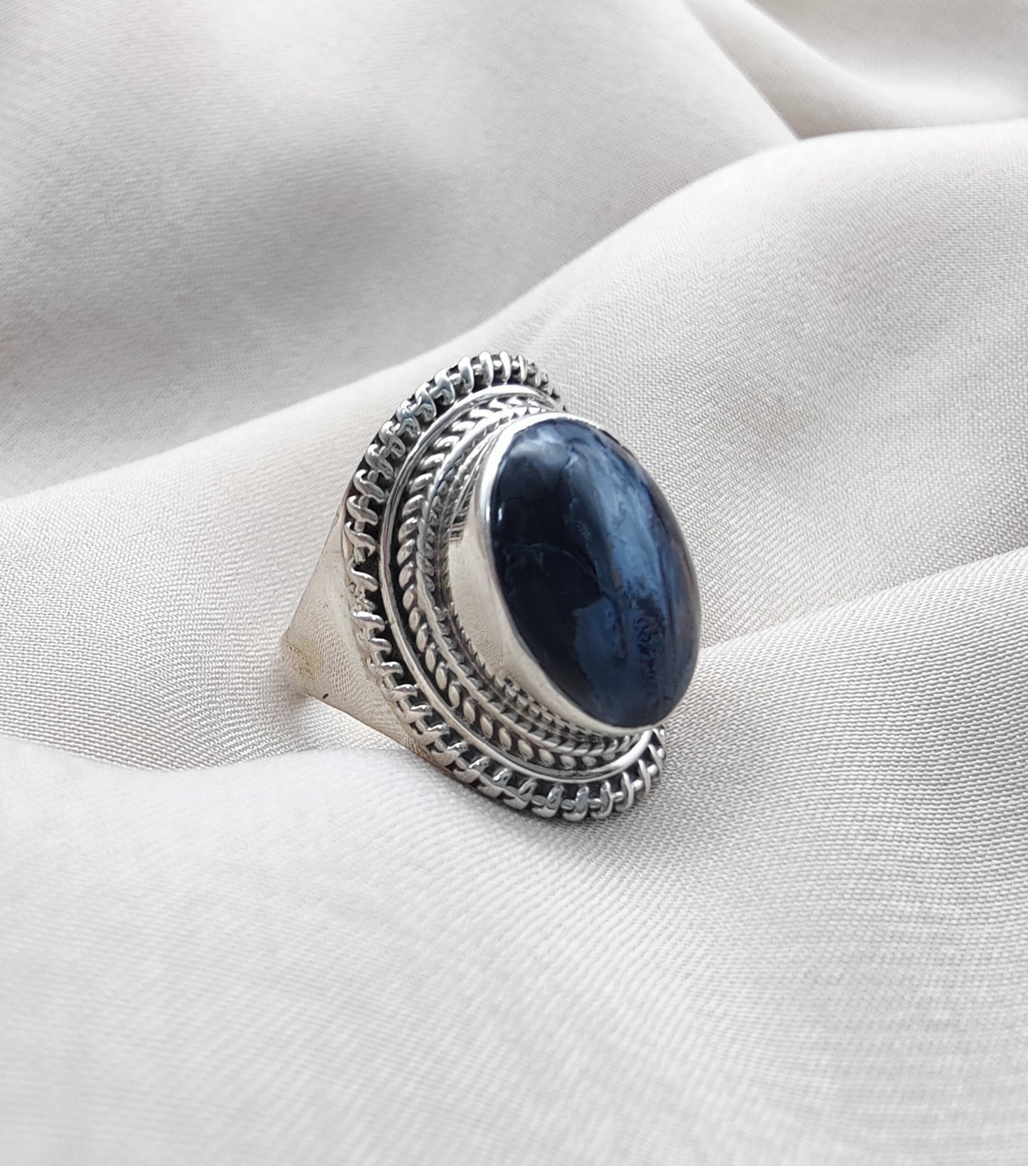 925 SOLID STERLING SILVER NATURAL PIETERSITE HANDMADE RING, ALL SIZES AVAILABLE