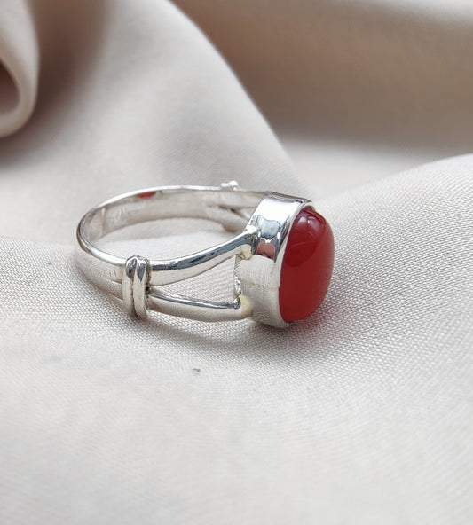 925 SOLID STERLING SILVER NATURAL CARNELIAN GEMSTONE HANDMADE RING, ALL SIZES AVAILABLE