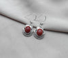 925 SOLID STERLING SILVER NATURAL RED JASPER GEMSTONE DANGLING EARRINGS GIFT FOR HER