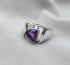 925 SOLID STERLING SILVER NATURAL AMETHYST GEMSTONE HANDMADE RING, ALL SIZES AVAILABLE