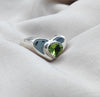 925 SOLID STERLING SILVER NATURAL PERIDOT GEMSTONE HANDMADE RING HEART DESIGN , ALL SIZES AVAILABLE