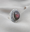 925 SOLID STERLING SILVER NATURAL PURPLE LABRADORITE GEMSTONE HANDMADE RING, ALL SIZES AVAILABLE