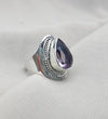 925 SOLID STERLING SILVER NATURAL AMETHYST GEMSTONE HANDMADE RING, ALL SIZES AVAILABLE