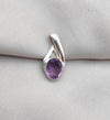 925 SOLID STERLING SILVER NATURAL AMETHYST GEMSTONE OVAL FACETED CUT SHAPE HANDMADE PENDANT