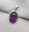 925 SOLID STERLING SILVER NATURAL AMETHYST GEMSTONE HANDMADE PENDANT