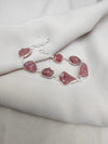 925 SOLID STERLING SILVER NATURAL RAW STRAWBERRY QUARTZ HANDMADE BRACELET