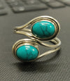 925 SOLID STERLING SILVER NATURAL TURQUOISE GEMSTONES HANDMADE RING, ALL SIZES AVAILABLE