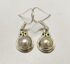 925 SOLID STERLING SILVER NATURAL MOTHER OF PEARL GEMSTONE HOOK EARRING