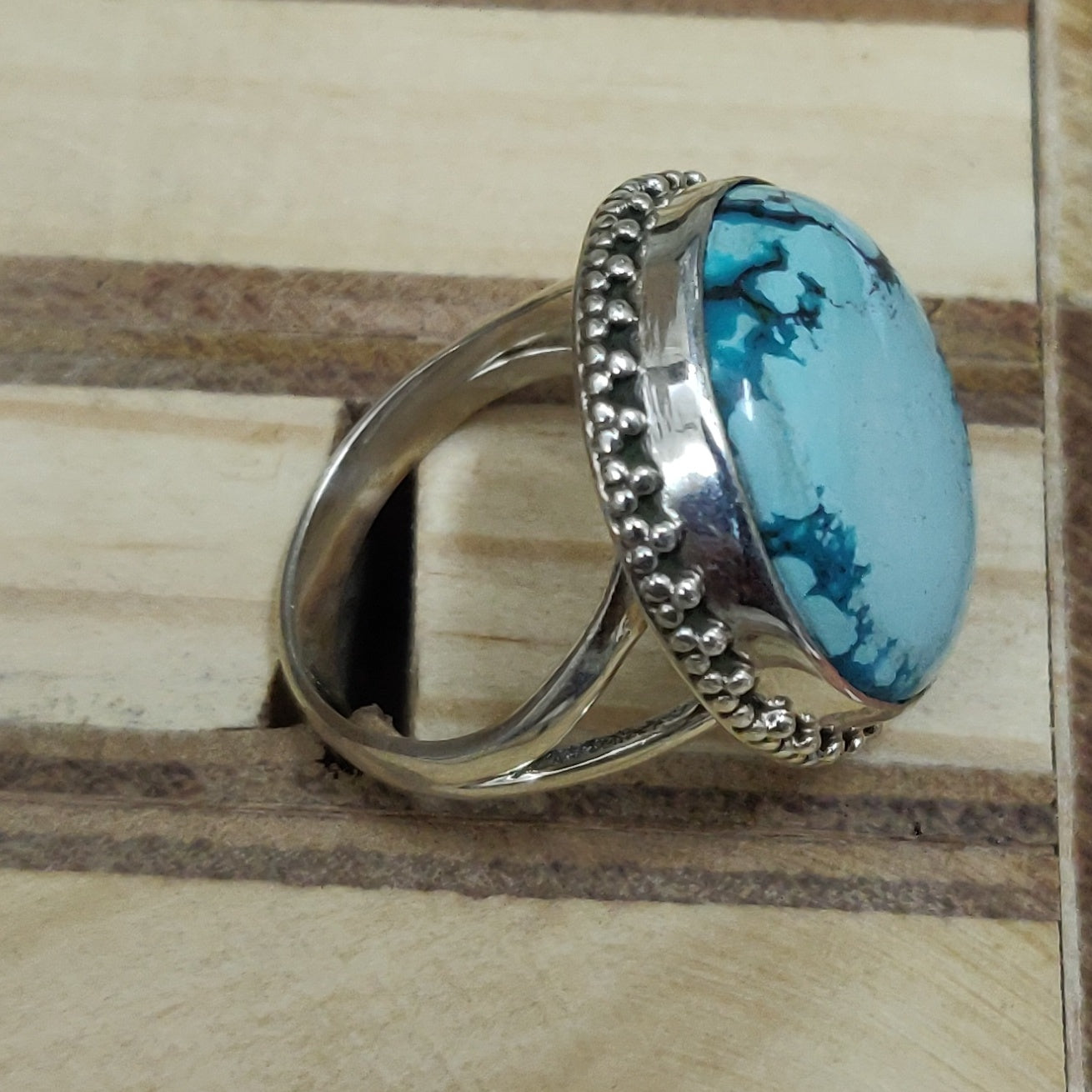 925 SOLID STERLING SILVER NATURAL TURQUOISE GEMSTONES HANDMADE RING, ALL SIZES AVAILABLE