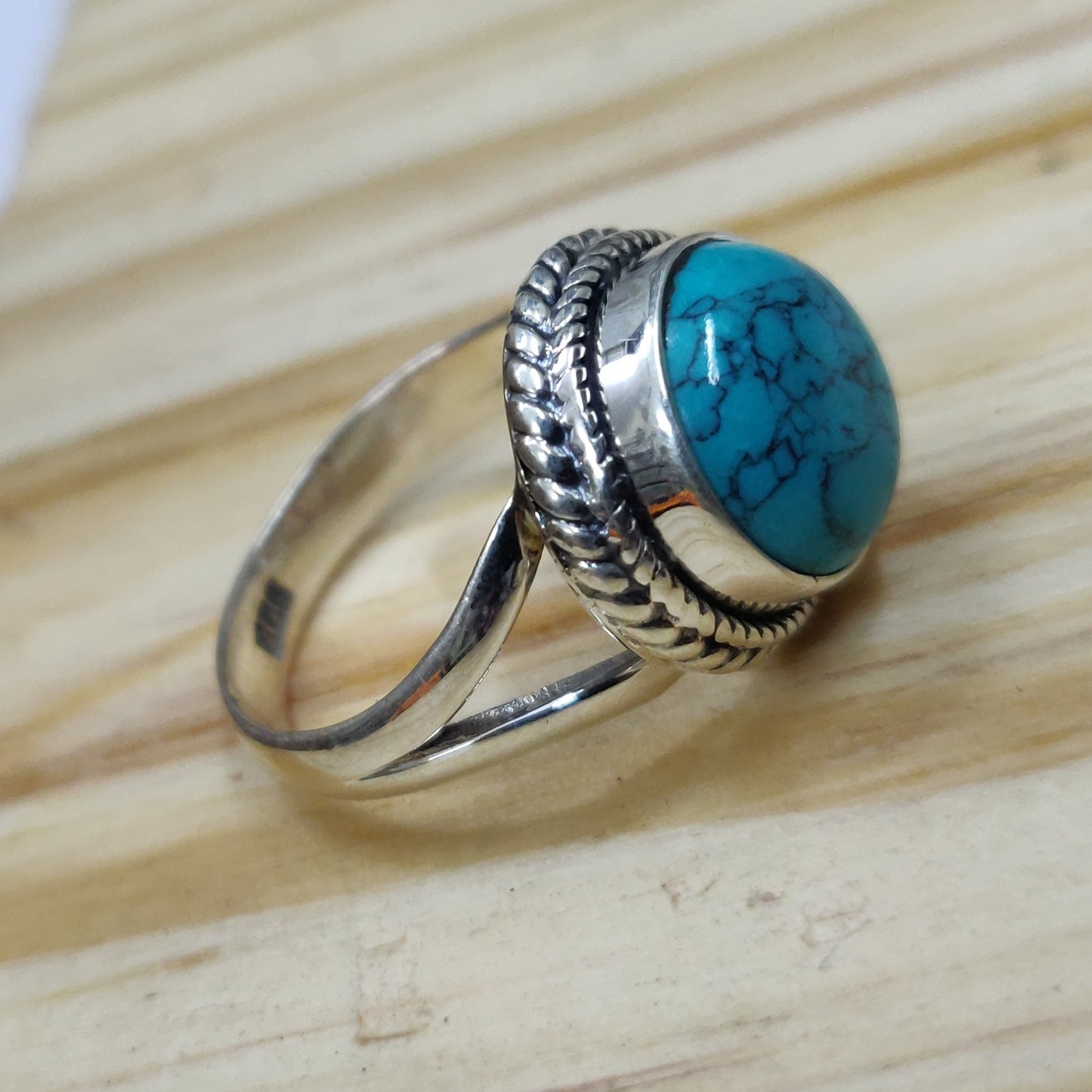 925 SOLID STERLING SILVER NATURAL TURQUOISE GEMSTONES HANDMADE RING, ALL SIZES AVAILABLE
