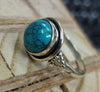 925 SOLID STERLING SILVER NATURAL TURQUOISE GEMSTONES HANDMADE RING, ALL SIZES AVAILABLE