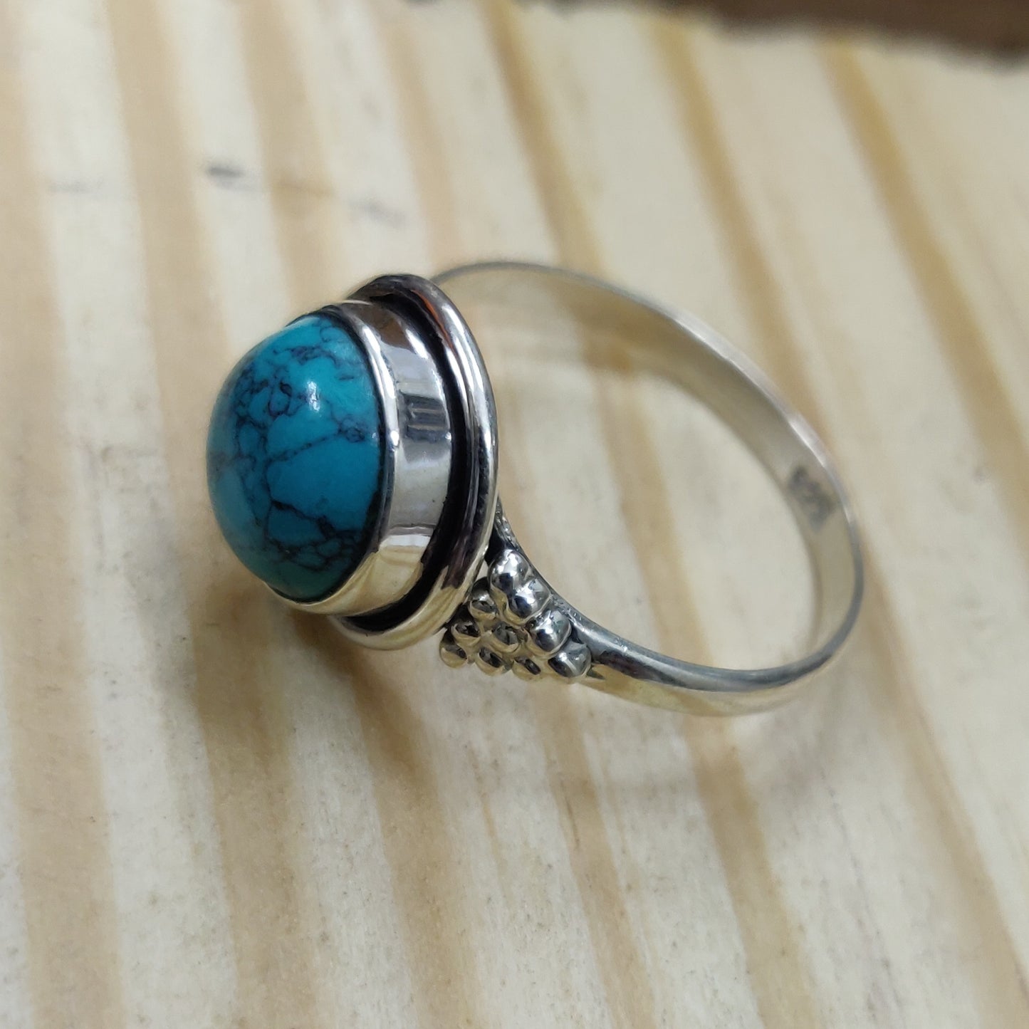 925 SOLID STERLING SILVER NATURAL TURQUOISE GEMSTONES HANDMADE RING, ALL SIZES AVAILABLE