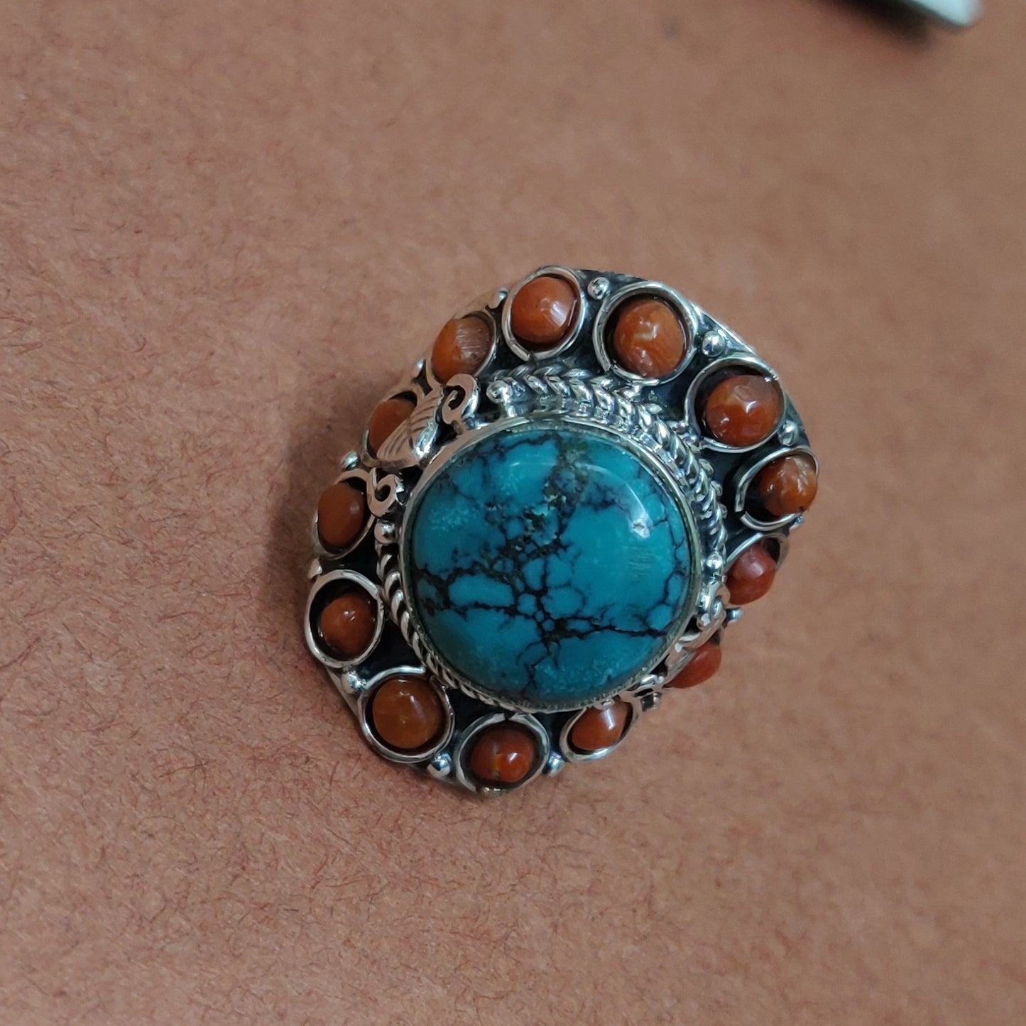 925 SOLID STERLING SILVER NATURAL TURQUOISE GEMSTONES HANDMADE RING, ALL SIZES AVAILABLE