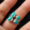 925 SOLID STERLING SILVER NATURAL TURQUOISE GEMSTONES HANDMADE RING, ALL SIZES AVAILABLE