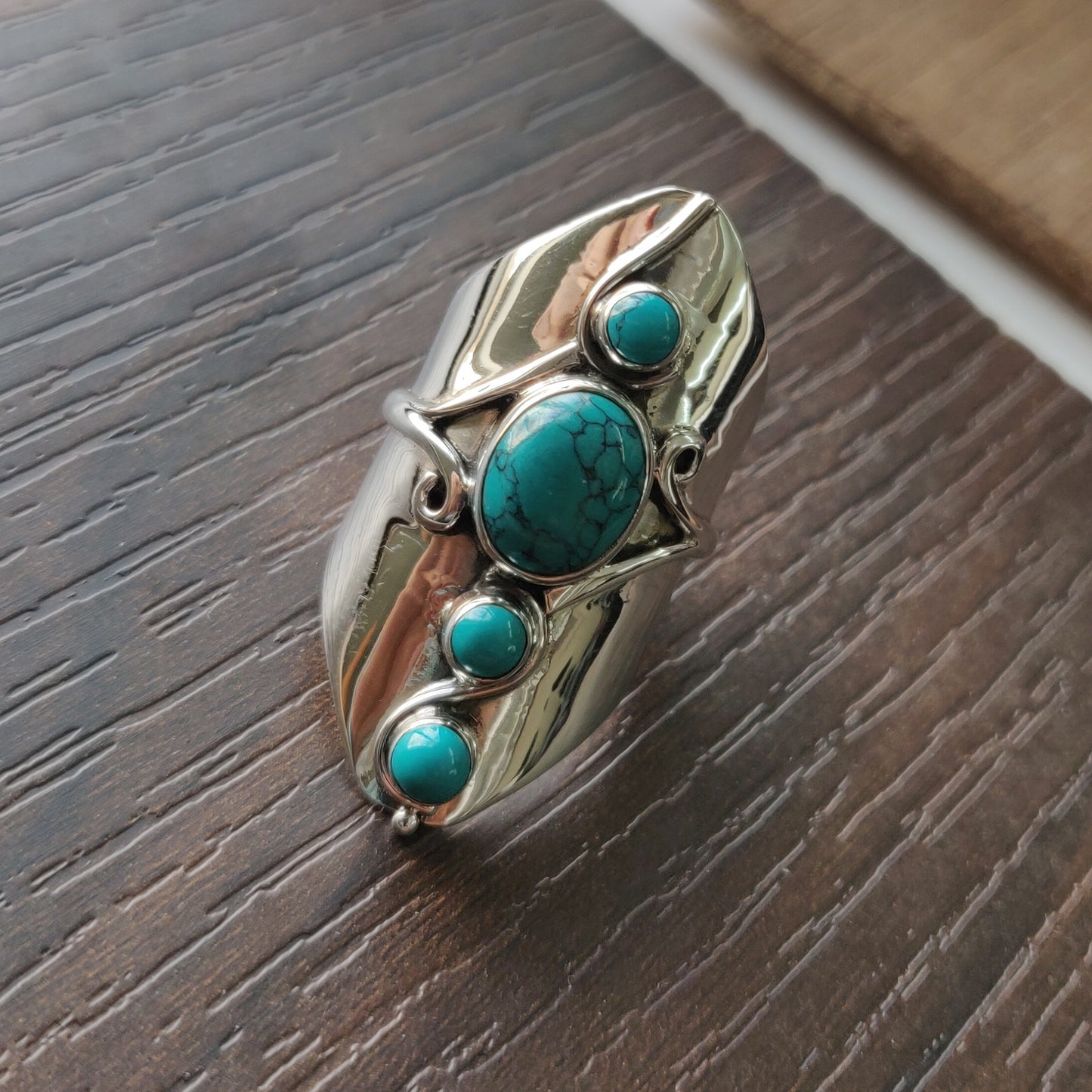 925 SOLID STERLING SILVER NATURAL TURQUOISE GEMSTONES HANDMADE RING, ALL SIZES AVAILABLE