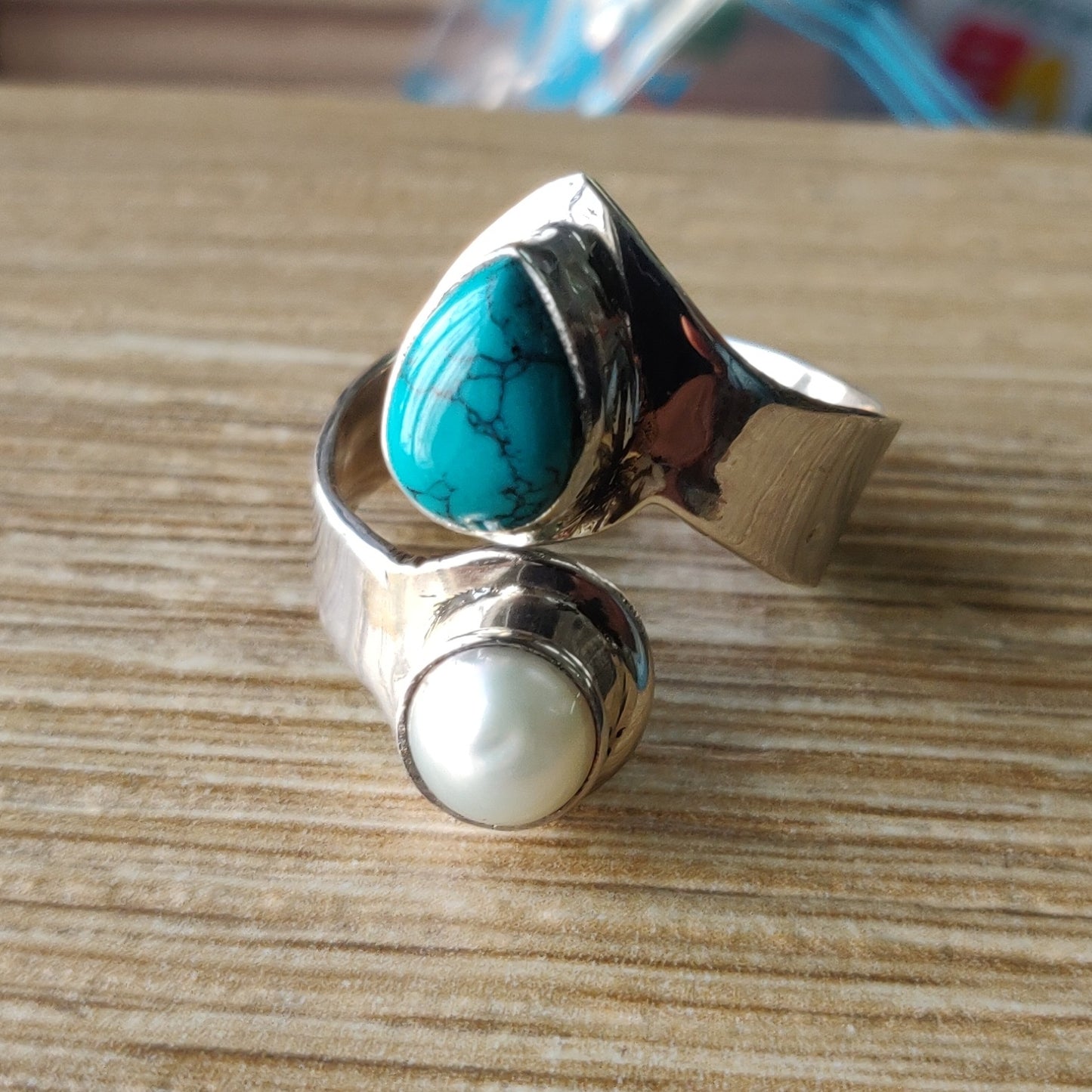 925 SOLID STERLING SILVER NATURAL TURQUOISE GEMSTONES HANDMADE RING, ALL SIZES AVAILABLE
