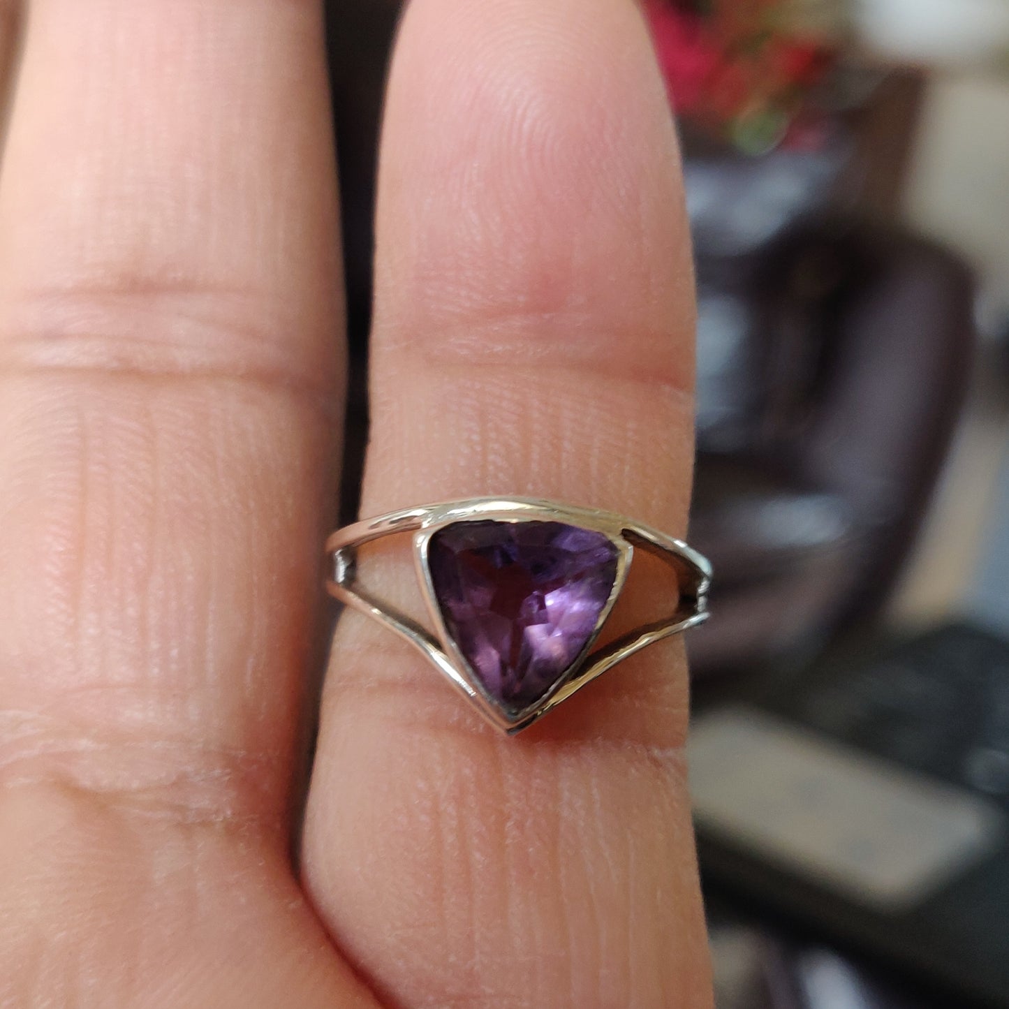 925 SOLID STERLING SILVER NATURAL PURPLE AMETHYST GEMSTONES HANDMADE RING, ALL SIZES AVAILABLE