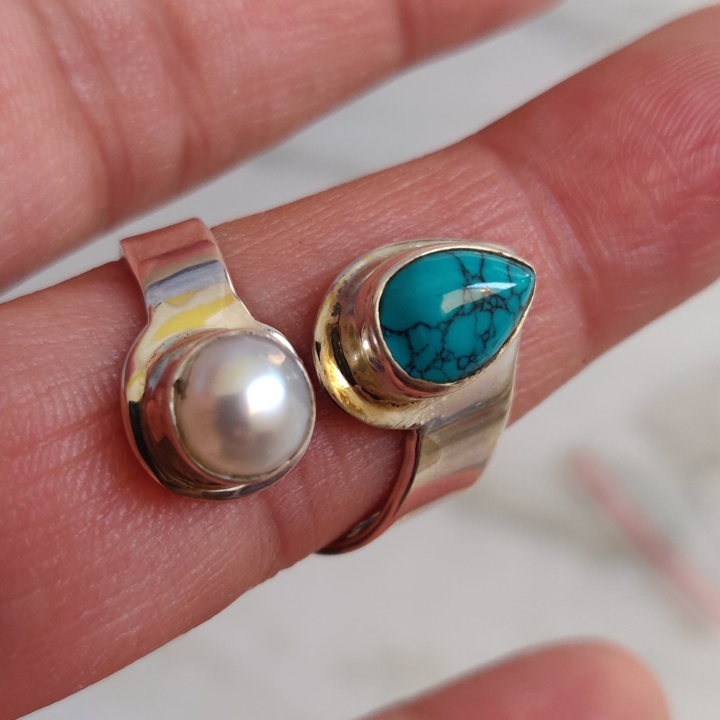 925 SOLID STERLING SILVER NATURAL TURQUOISE GEMSTONES HANDMADE RING, ALL SIZES AVAILABLE