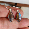 925 SOLID STERLING SILVER NATURAL LABRADORITE GEMSTONE HOOK EARRING