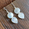 925 SOLID STERLING SILVER NATURAL RAINBOW MOONSTONE GEMSTONE HOOK EARRING