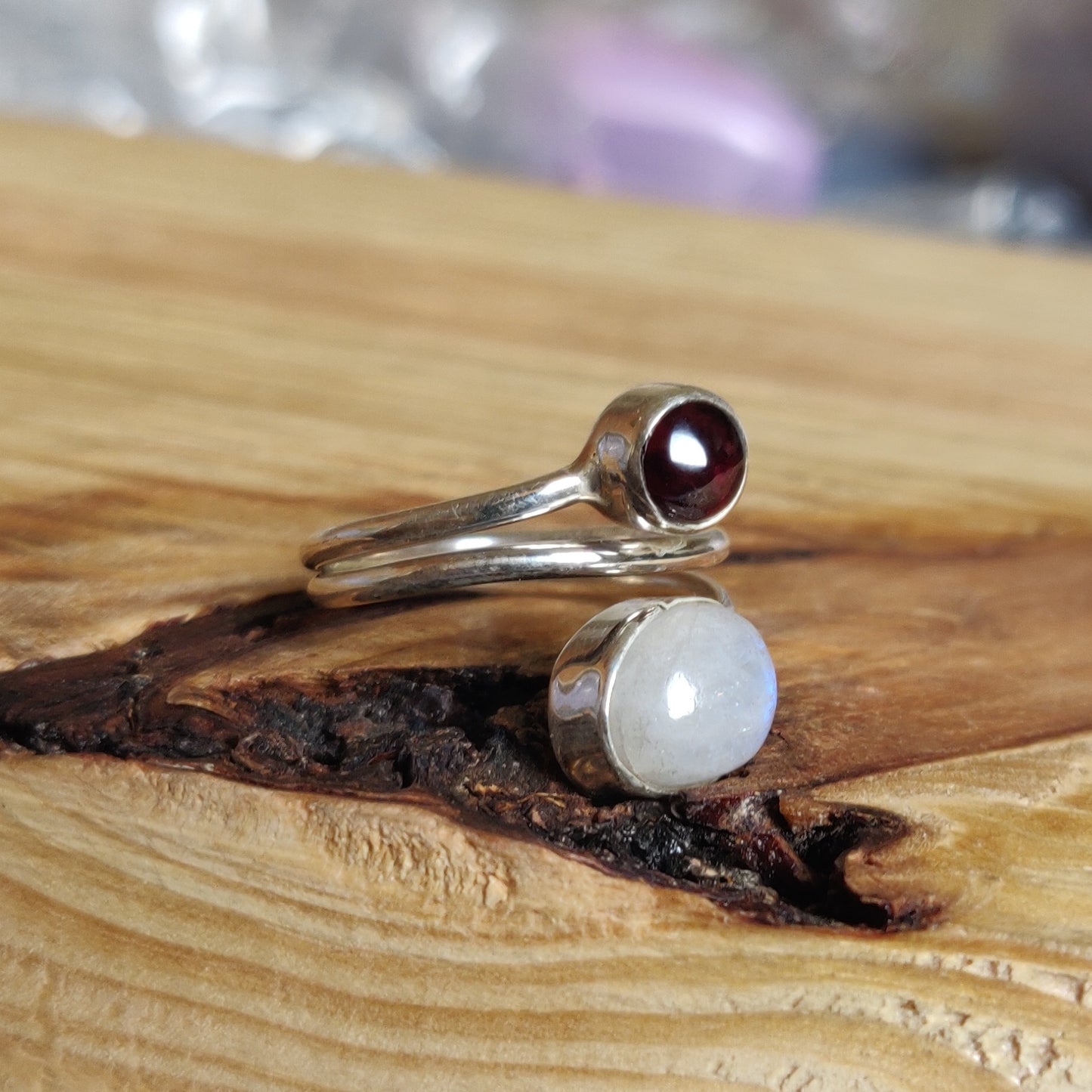 925 SOLID STERLING SILVER NATURAL RAINBOW MOONSTONE GEMSTONES HANDMADE RING, ALL SIZES AVAILABLE